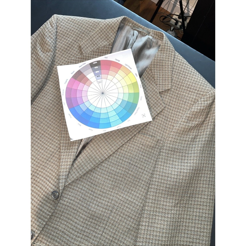 Louis Roth Vintage 70s Custom Men's 40S Plaid Olive Wool Blazer Jacket